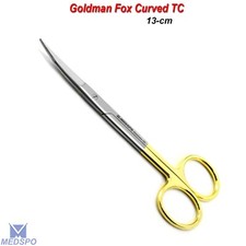 Surgical Operating Tissue Suture Shears Goldman Fox Scissors Curved TC Vet Tools