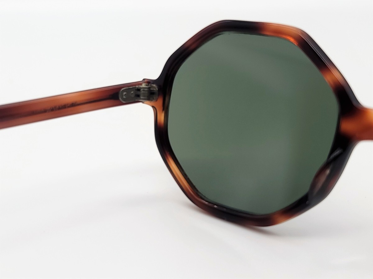 Bausch & Lomb Britt Octagon Brown Tortoise Glass Sunglasses  display picture 2