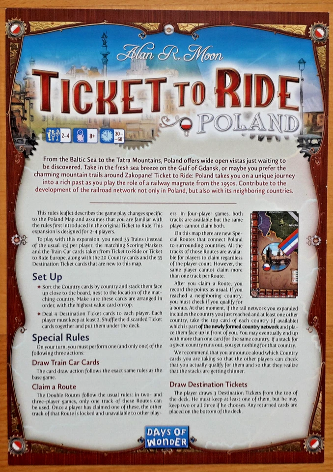 Ticket to Ride Zug um Zug - Polska (Poland) - Map Collection 6 1/2 - neu - Bild 3 von 4