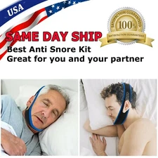 Anti Snore Chin Strap Stop Snoring Sleep Apnea Belt Jaw Support Solution Safety