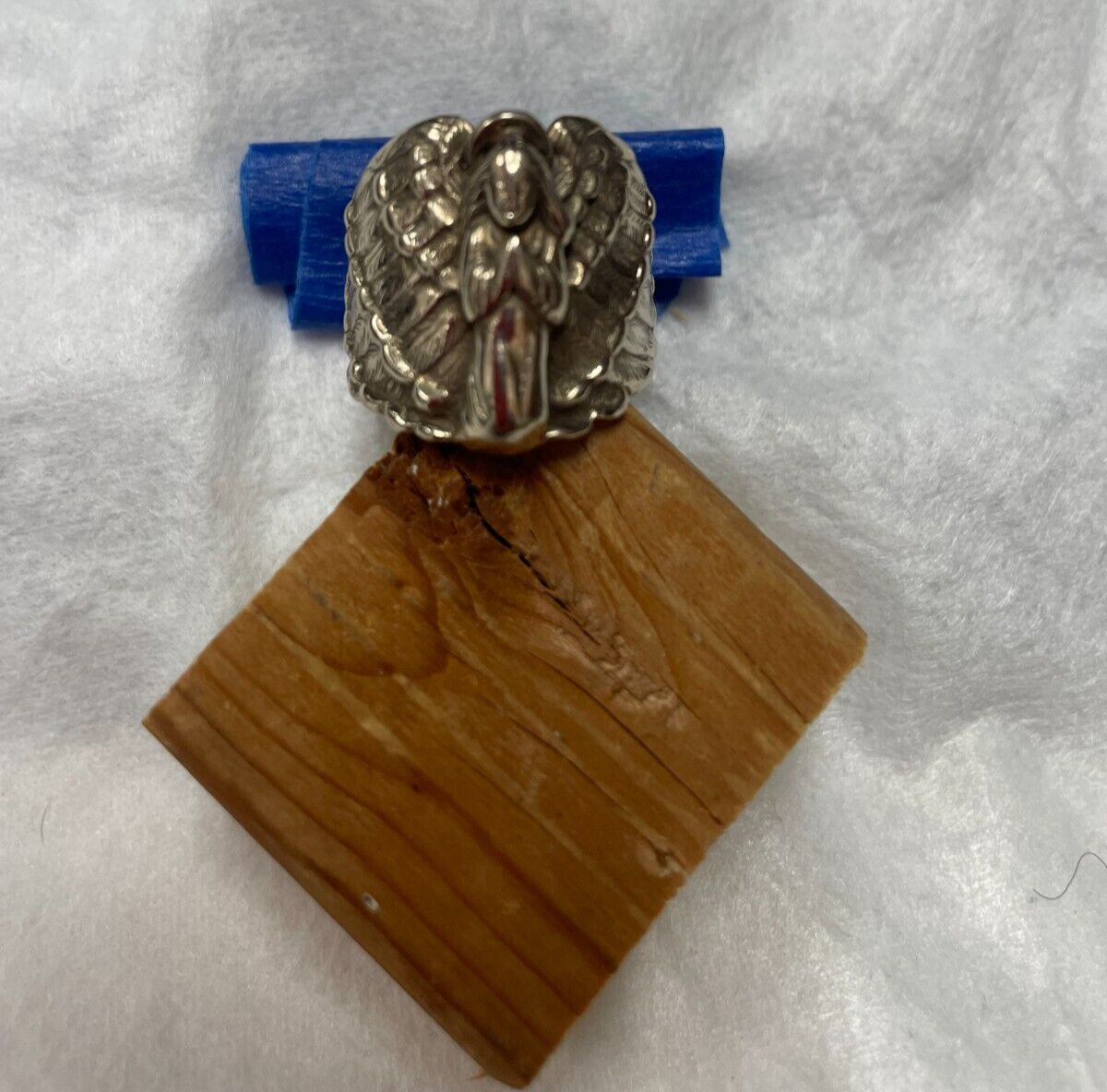 Argentium Silver Winged Ring Angel Unisex Size 6.5-image