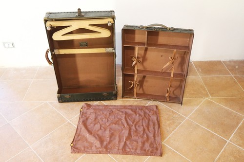 Franzi Milano 1864 Travel Trunk Antique Luxury Green Leather - Picture 2 of 24