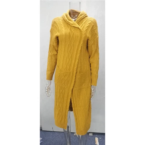 Damen Pullover Hoodie Strickmantel Jacke Cardigan Oberbekleidung Longpullover locker einfarbig - Bild 16 von 24