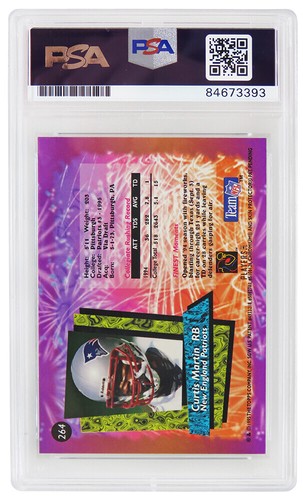 Curtis Martin autographed Patriots 1995 Topps Finest RC Card w/Coat #264 (PSA) - Picture 2 of 2