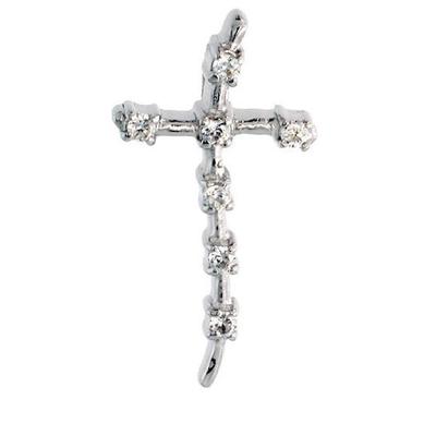 Sterling Silver Jeweled Cross Pendant w/ Cubic Zirconia stones | eBay