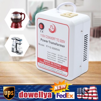 3000W Power Transformer Step Up Voltage Converter Adapter 110V-120V to 220V-240V