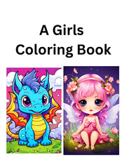 A girl's coloring Book 1.	Adult  Easy Relaxing Floral Art Stress Relief Gift