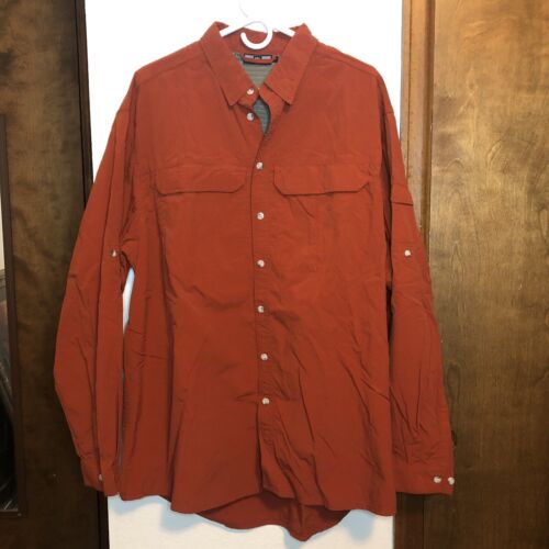 REI Herren XLT Burnt Orange UPF 40+ Sonne belüftet Knopfleiste Wandern Camping Angeln - Bild 3 von 14