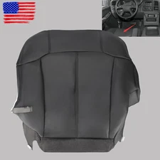 2000 For Chevy Silverado Driver Bottom Leather Seat Cover Graphite Dk black
