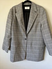 ARITZIA Babaton Lockwood Blazer Glen Check Size Large Single Button Relaxed