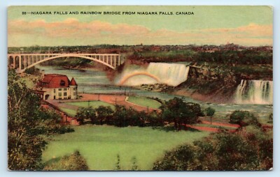 POSTCARD Niagara Falls and Rainbow Bridge Ontario Canada