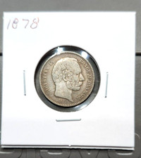 1878 Denmark (Danish West Indies) 10 Cent Coin - Higher Grade - Some Toning