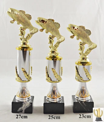 EIGENMARKE Angel - Fischer Trophäe / Pokal 3er set oder einzeln incl. Beschriftung