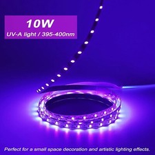 USB Black Light Strip 6.6ft 10W UV LED Blacklight String Lights 395-400nm DC 5V