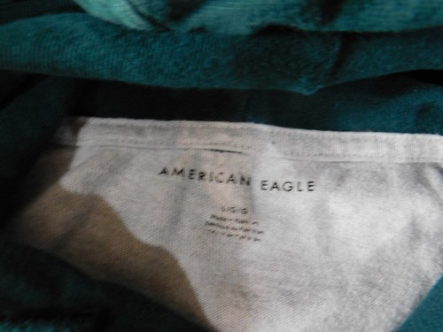 American Eagle Mens Hoodie Large green pullover striped pockets classic - Picture 5 of 13