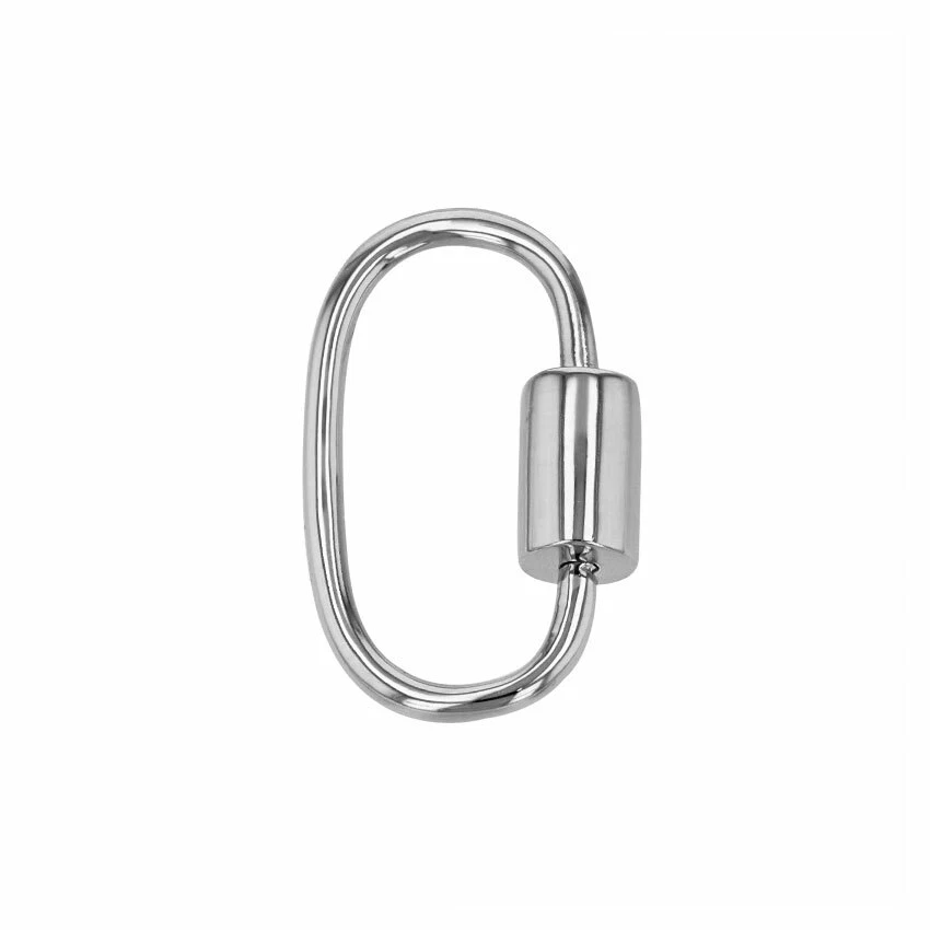 14K Gold Plain Carabiner Clasp With Screw Closure - Image 2 of 3