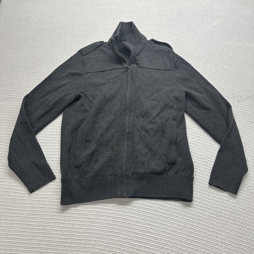 Men's BANANA REPUBLIC Gray Full Zip Sweater Size Small Pima Cotton 78% Wool 22% - Picture 5 of 12