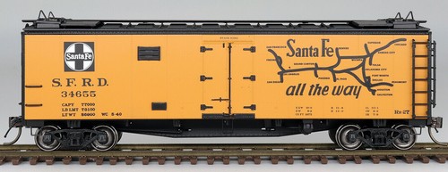 Intermountain 46104-51 HO Santa Fe The Scout Curved Line Map Refrigerator Car - Picture 2 of 5