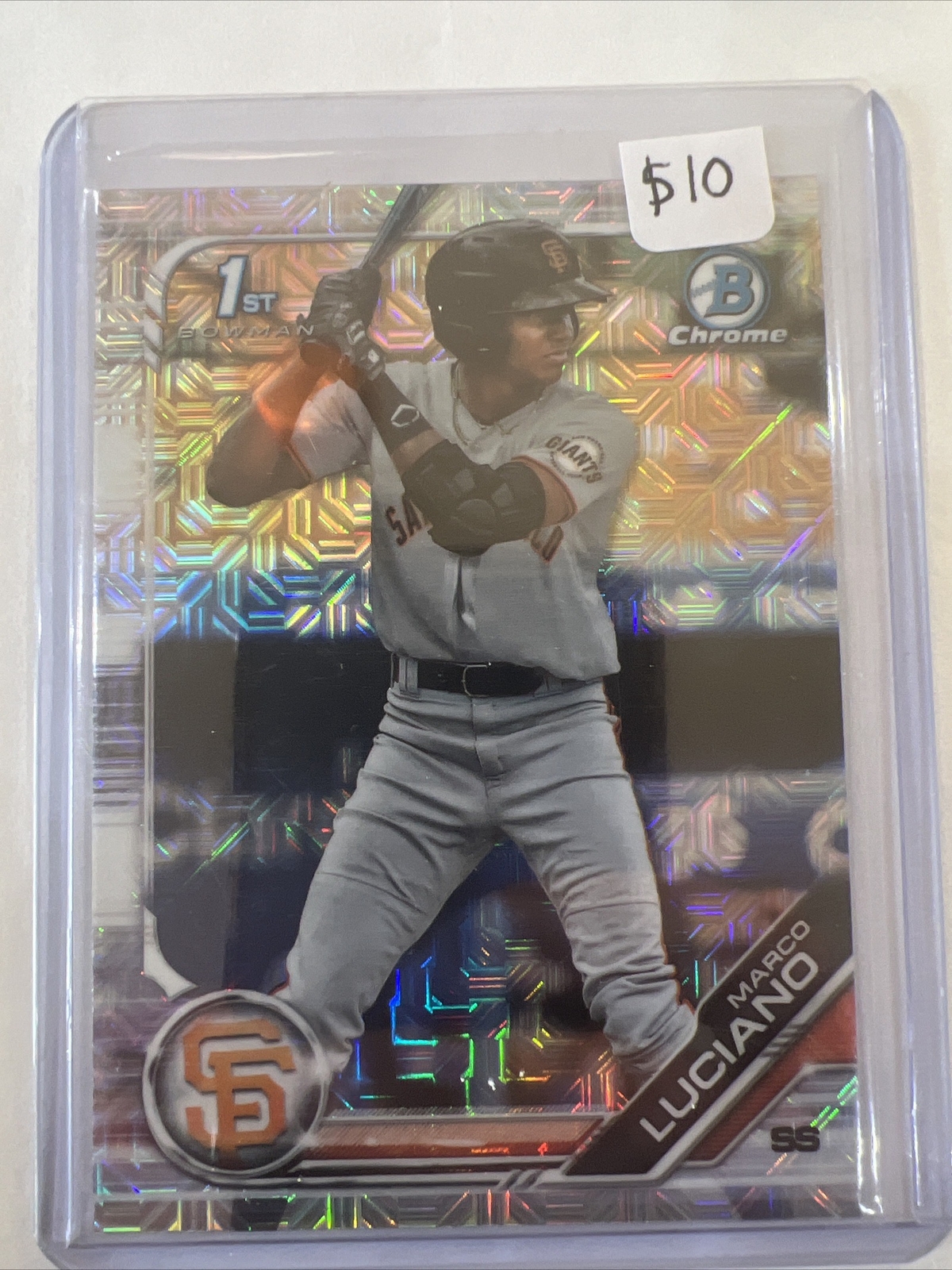 MARCO LUCIANO 1st Bowman Chrome Mojo Refractor 2019 Bowman BCP-82 Giants