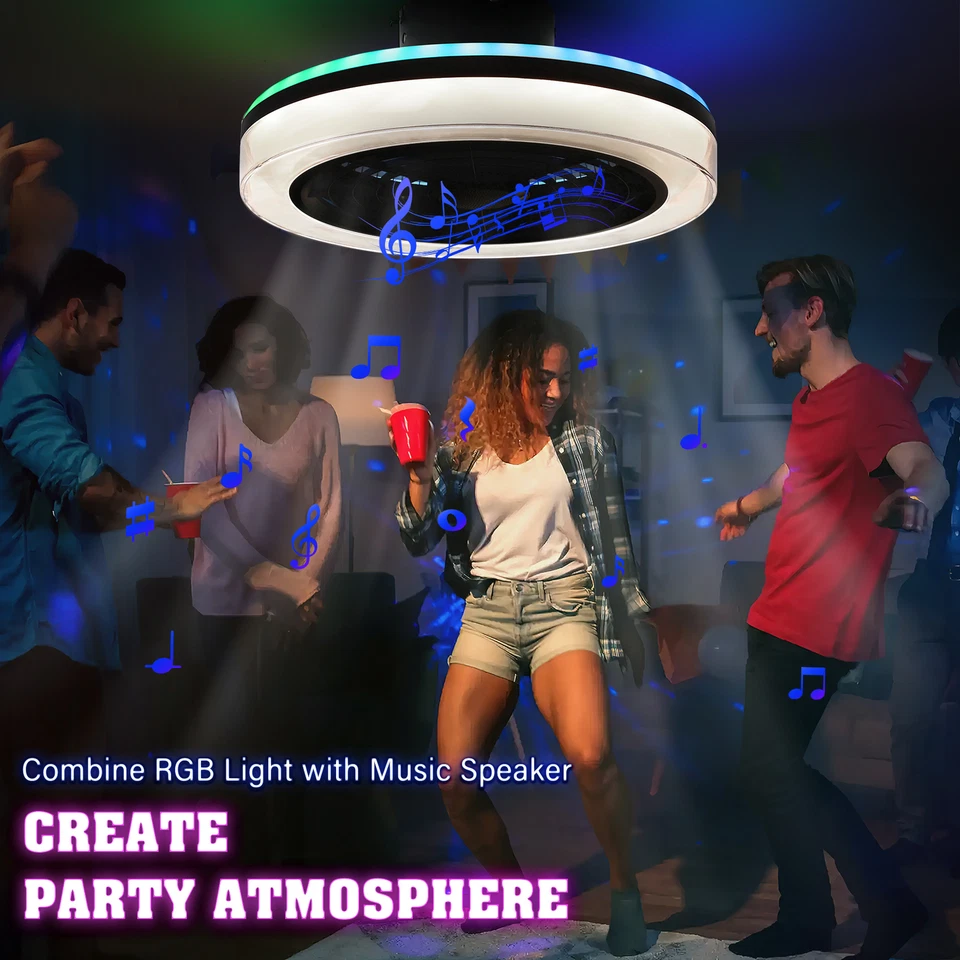 18" Wifi Smart Ceiling Fan with Light Alexa Google Assistant Bluetooth Speaker - Image 4 of 4