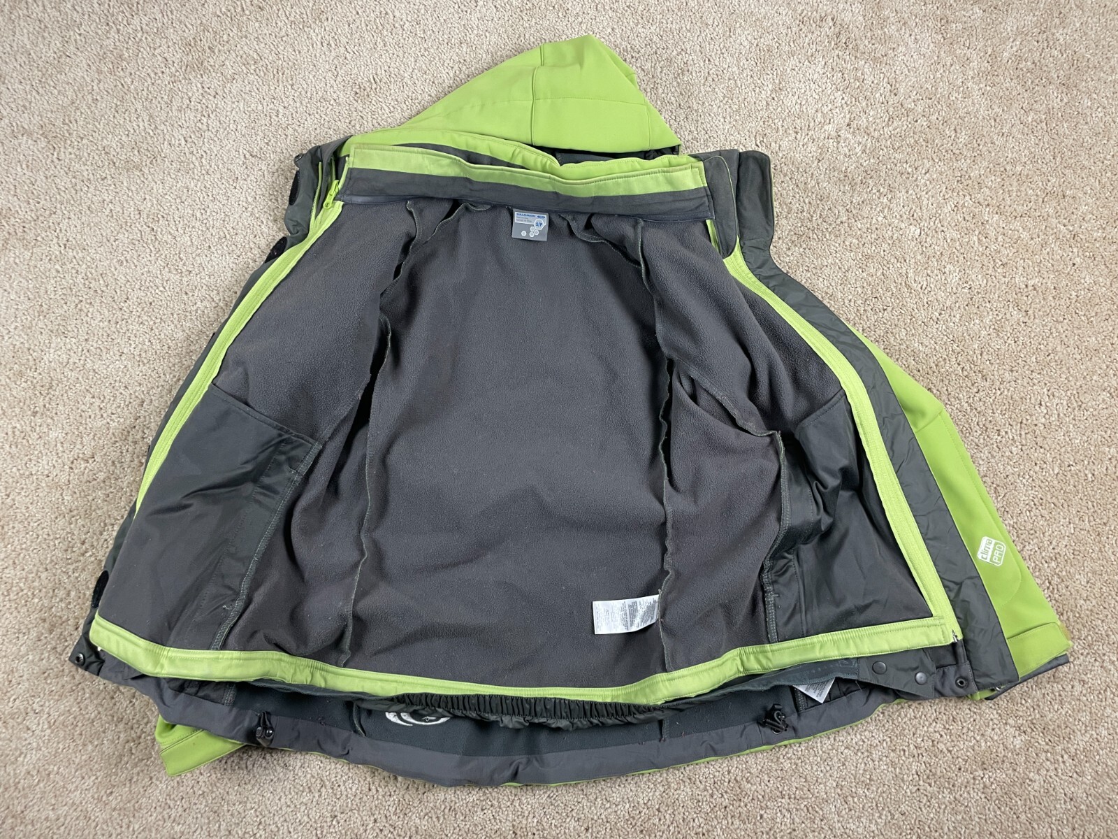 Salomon Utility Giacca Donna Piccola Elasticizzata Zip Cappuccio Tasche Clima Pro Verde