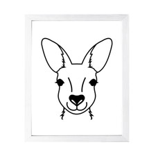 Designs ByLITA Kangaroo Outlined version, Wall Print Animals Art
