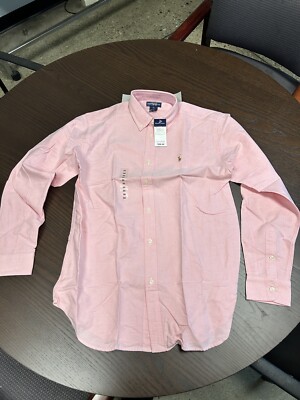 Ralph Lauren Polo Cotton Men Sz 20 Long Sleeve Button Shirt Peach