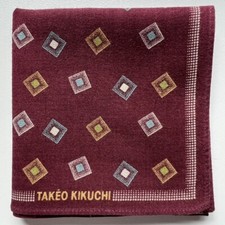 JAPAN HANDKERCHIEF MEN'S COTTON VINTAGE RED GEOMETRIC POCKET SQUARE 18" B0278