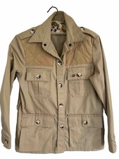 Vtg Lady 10x Shooting Jacket Tan Hunting Safari Sz M Usa 1970s As Is- No Belt