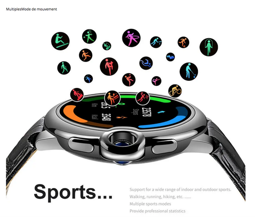 Montre Connectée Design Performante Vintage Élégance Petit Prix Cuir IOS Android - Photo 8/13