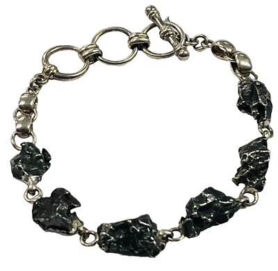 Starborn Campo Del Cielo Meteorit Armband in Sterlingsilber 7 3/4 cm lang