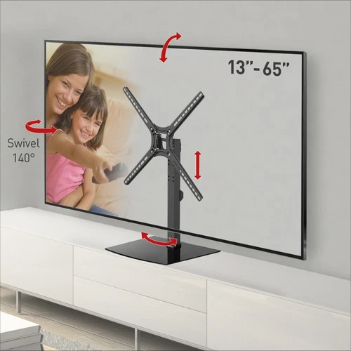 Barkan 13 - 65 Zoll drehbar & neigbar Tischplatte TV Ständer Basis, hält bis zu 80 Pfund