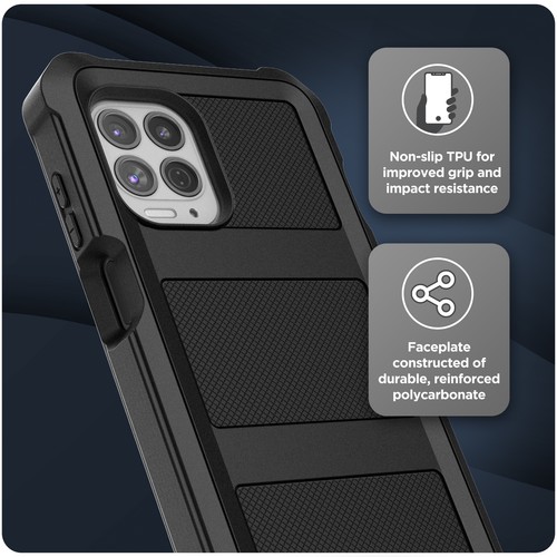 Moto G100 Belt Clip Case, Full Body Protective Phone Case with Holster (Black) - Photo 7 sur 9