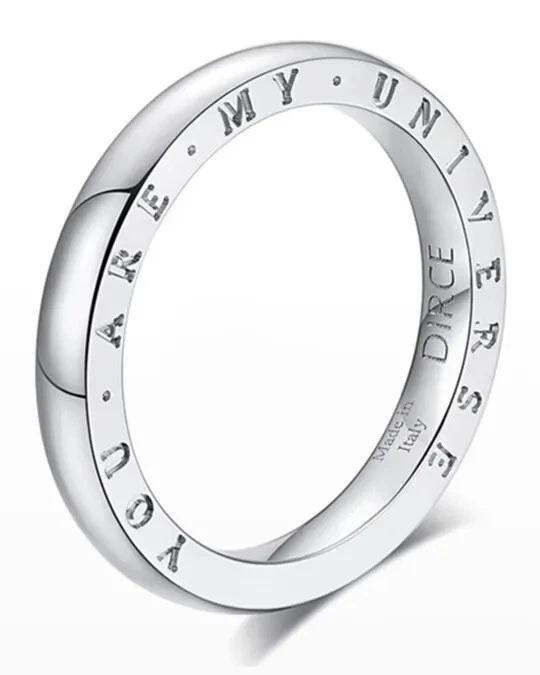 $2500   ITALY   Alberto Milani Dirce "You Are My Universe" 18k Gold band Ring