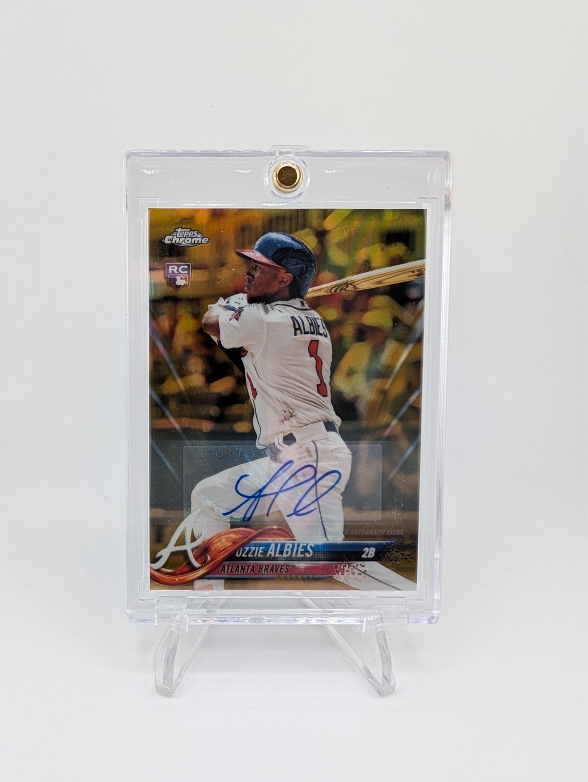 2018 Topps Chrome Update - Ozzie Albies #HMT27 Gold Refractor Autographs /50