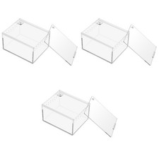 3 Pack Reptile Feeding Tub Glass Tank Tarantula Enclosure Spider Cage