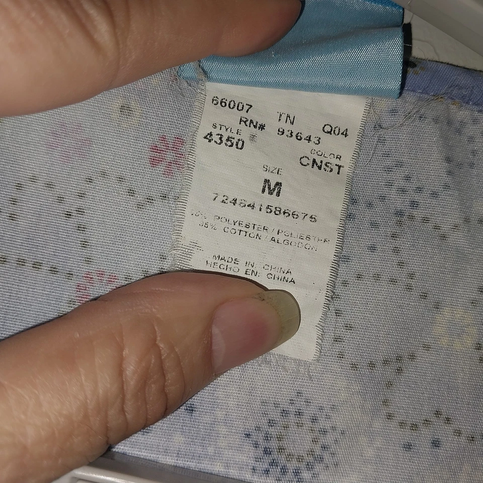 Chaqueta Exfoliante Scrub HQ Floral Margarita Jardín Primavera Manga Larga Botón a Presión Mediana Foto 3 de 4