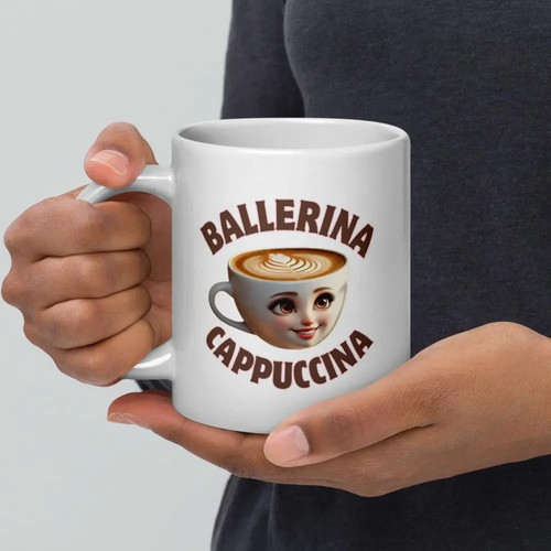Taza italiana Brainrot bailarina capucina taza meme taza de café divertida pudrición cerebral - Imagen 6 de 19