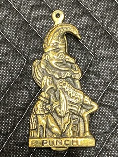 Mr Punch Early Brass Door Knocker 122mm x 28mm Antique Vintage Door Knocker
