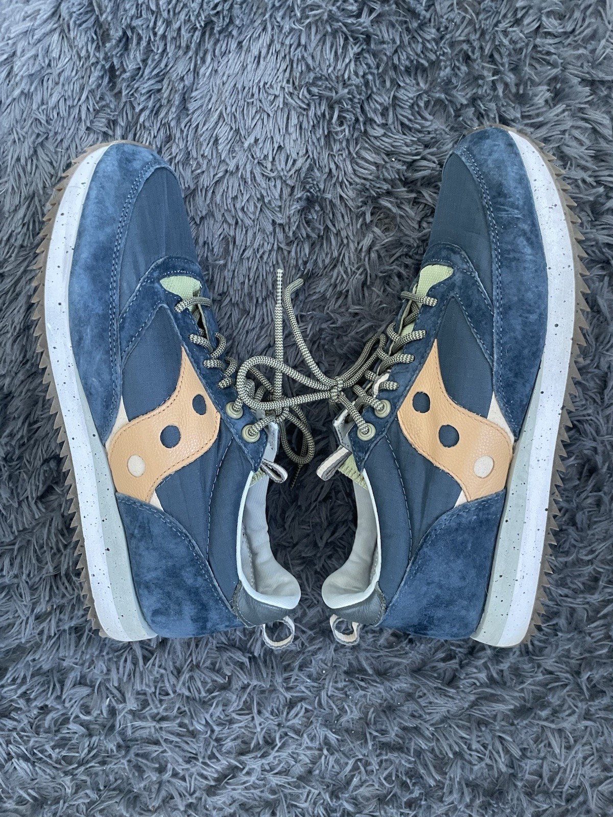 Men Size 11 Saucony Shoes Jazz 81 Peak Premium Navy Suede Accent S70675-2 thumbnail 2