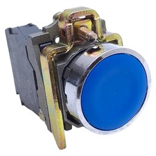 Schneider Electric XB4BA42 Momentary Blue Push Button ø22mm, 1NC, 600V 5A