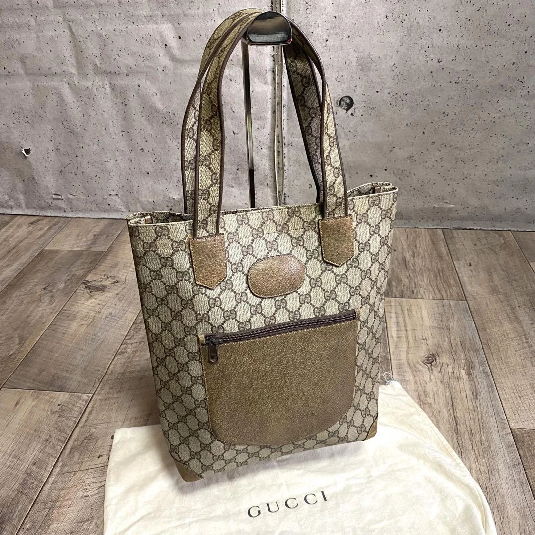Sac fourre tout Gucci Gg Supreme en cuir marron sac à main créateur usage quotidien