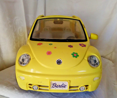 Barbie Volkswagen VW Yellow Beetle Flowers Mattel Doll Car | eBay
