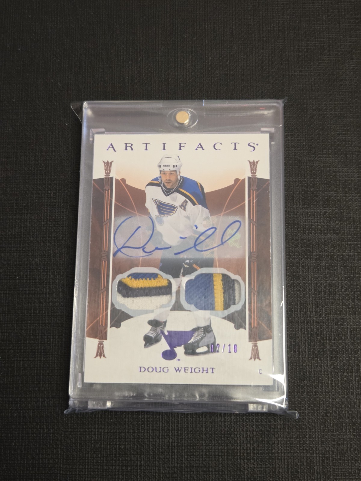 2022-23 Upper Deck Artifacts  2/10- Auto Legends Doug Weight #159 Leather 