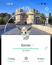 Pok mon Go - Eevee Shiny Valencia Background - City Safari - Trade