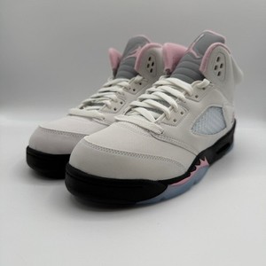 grey and hot pink jordans