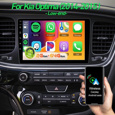 64GB Android 14 For Kia Optima 2014-2015 Apple CarPlay Stereo Radio GPS Navi SWC