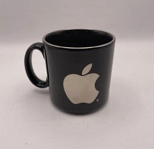 Vintage Apple Computer Corporate Promo Mug Black/Silver Logo Mint Tams England