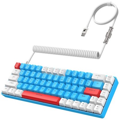 T8 60% Gaming Keyboard,68 Keys Compact Mini Wired Mechanical Keyboard with 18...