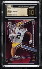 2020 Chronicles Draft Picks Purple Prizm 64/99 Justin Jefferson #9 CGC 10 1b9